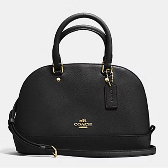 Coach Black Satchel with Gold Accents - Picture 2 of 3